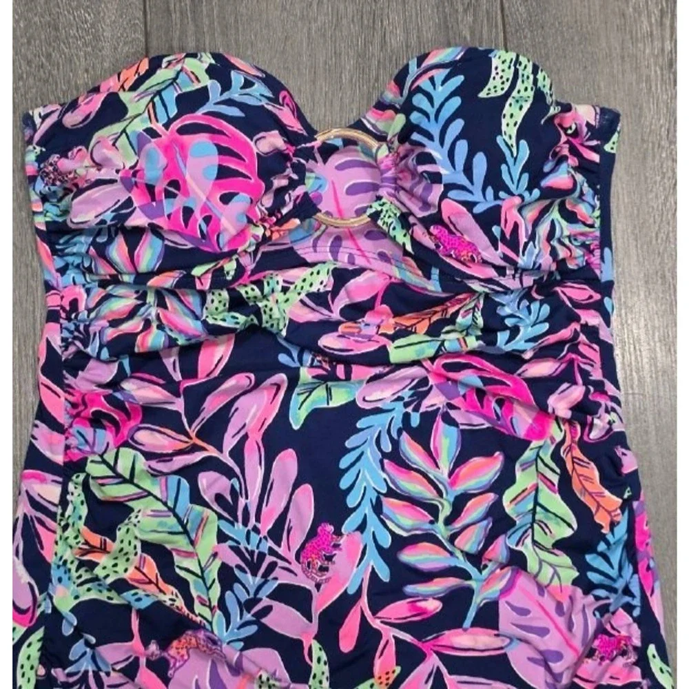 LILLY PULITIZER TANKINi TOP Swim Oyster Bay Navy Sz 4 A004895 - Picture 3 of 11